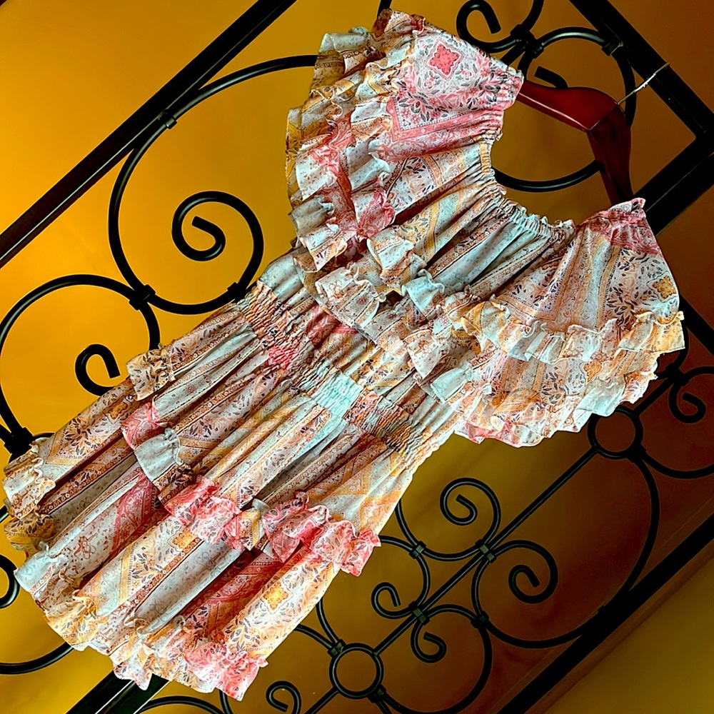 MISA Isella Off Shoulder Mini Dress